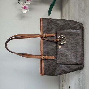 Michael Kors Jet Set Dark Brown Signature Tote
